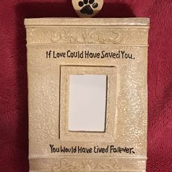 Ceramic If Love Could Have Saved You 2” x 3” Photo Pet Urn 5.75” x 4.25” x 8.75” NEW in Box!