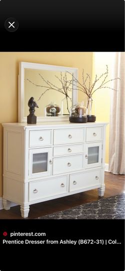 Ashley Furniture white Dresser and mirror
