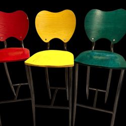 Modern Metal/Wood Handcrafted Bar Stools