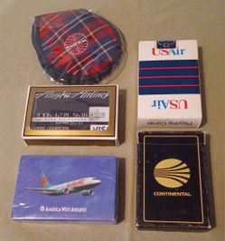 Vintage Airline Playing Cards & PanAm Eye Shades, 1970's, READ BELOW 
