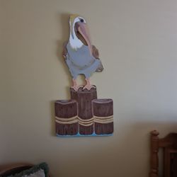 New Handmade Large wood  Pelican