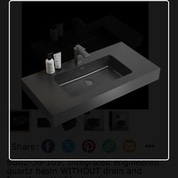 36" Bathroom Vanity with three drawers, Pre-assembled with integrated quartz basin.