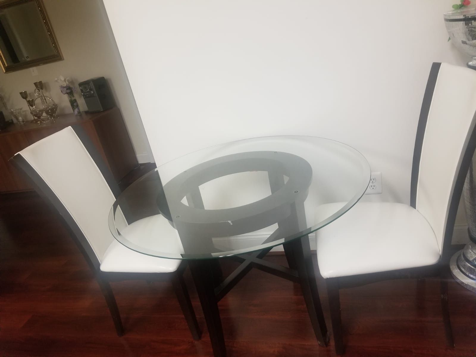 Round Glass Table with Chairs