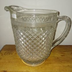Beautiful Vintage Glass Water Pitcher 