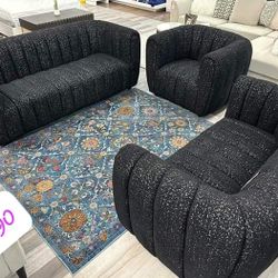 Aversa Exclusive Boucle Fabric Sofas and Loveseats With İnterest Payment Options 