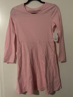 New with Tag Girls Pink Glitter Pocket Dress XL