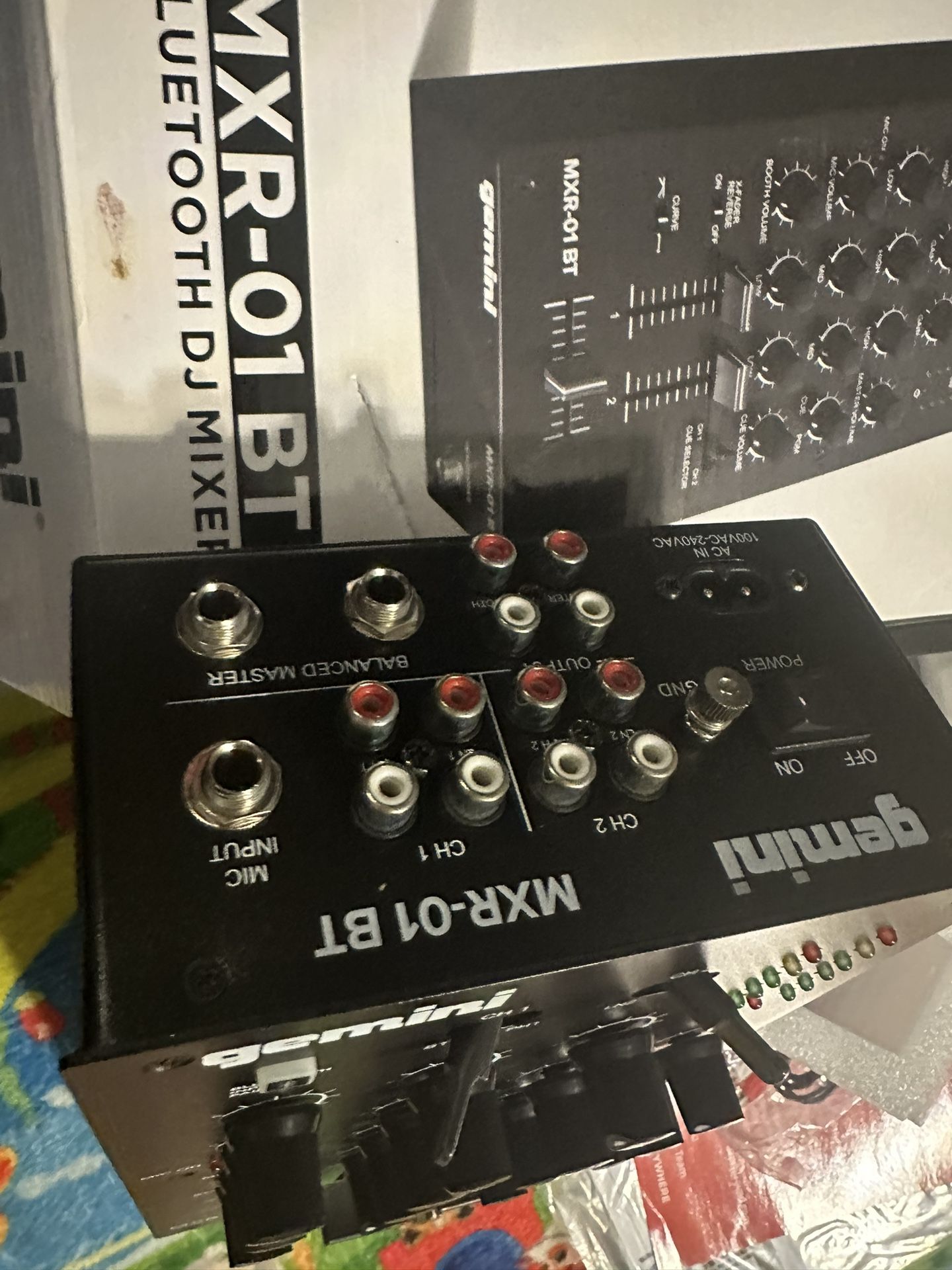 MXR-01BT Professional Bluetooth 2- Channel DJ Mixer 3-Band EQ and Gain 2 Phono...