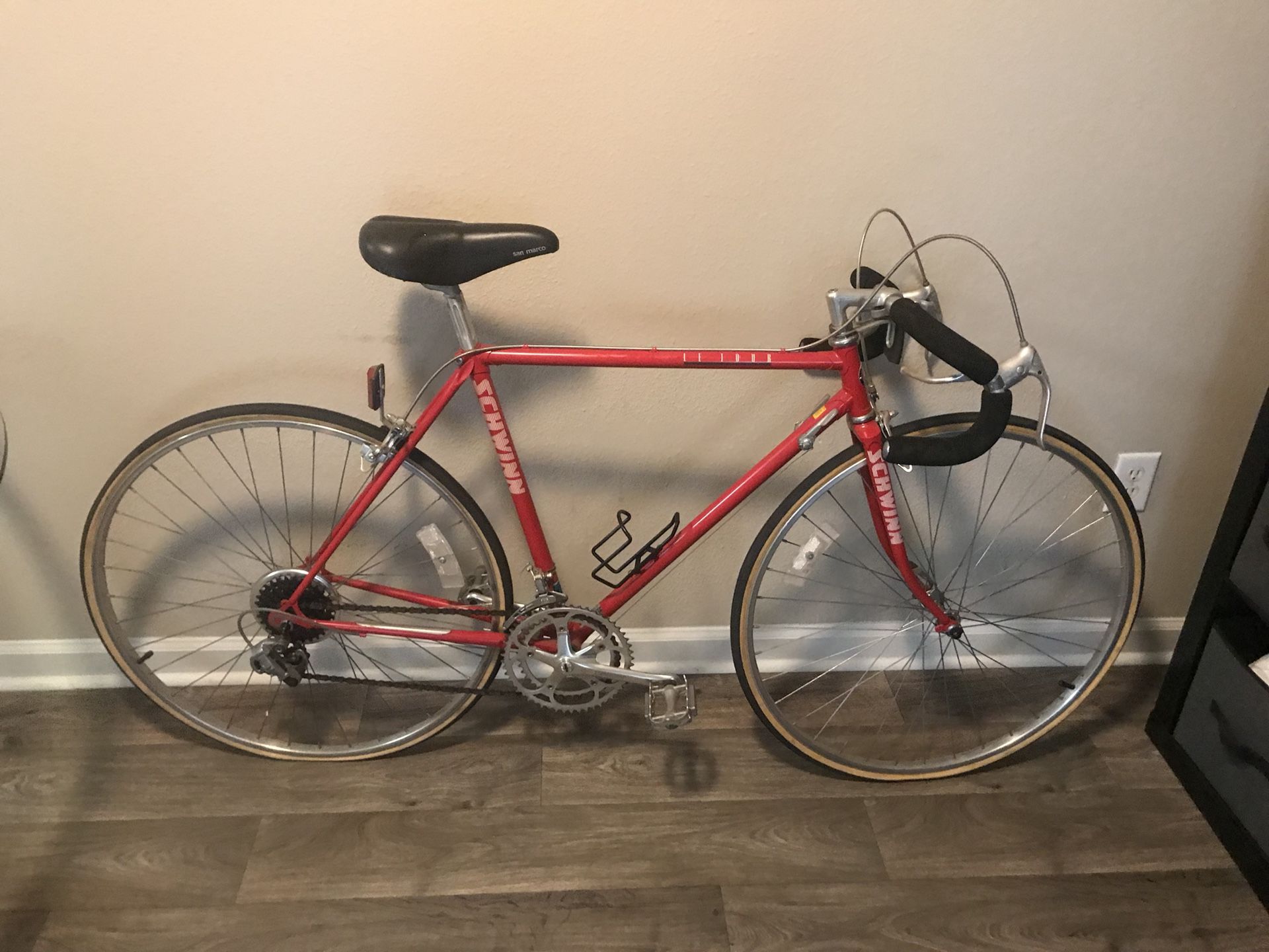 Vintage 80’s model Schwinn Le Tour Racing bike.