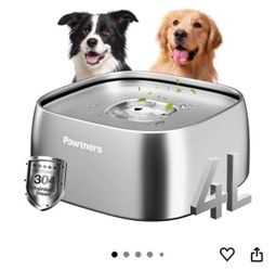 Pawtners 4L Stainless Steel Pet Water Fountain