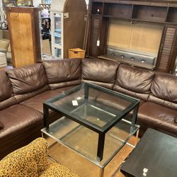 Natuzzi Leather Sectional Couch 