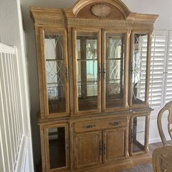 Solid Wood China Cabinet With Under Lighting
