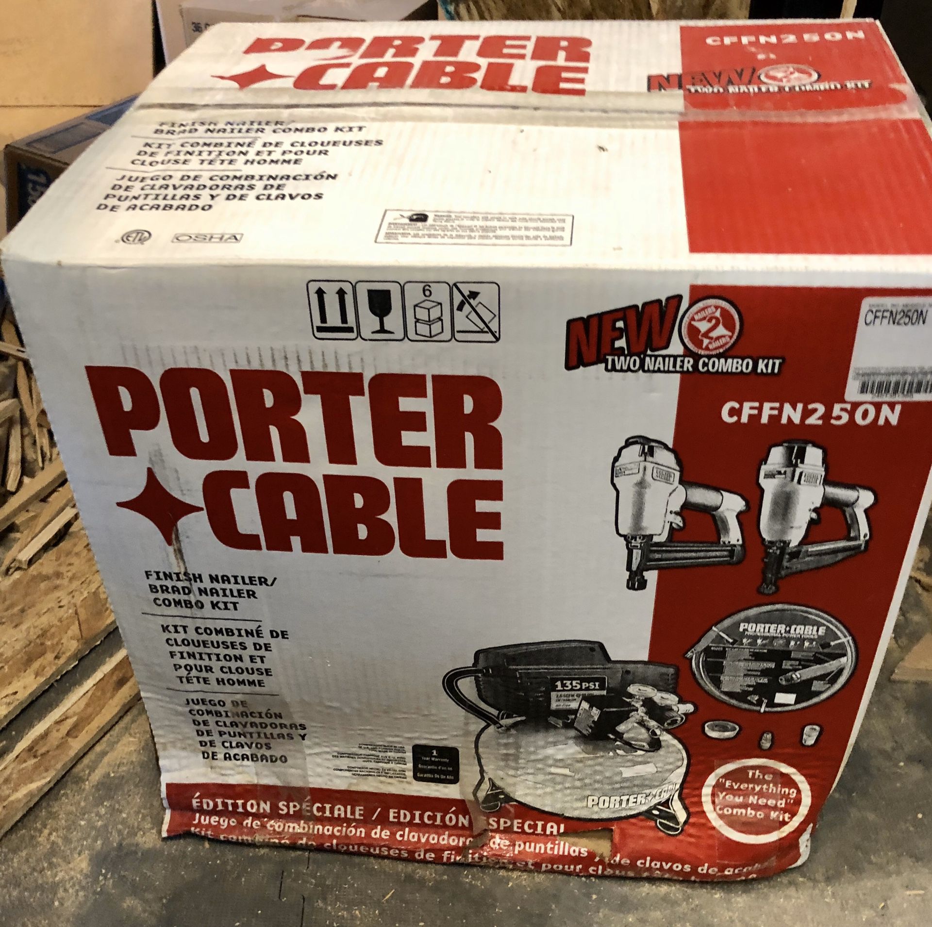 Porter cable 3-TOOL AND AIR COMPRESSOR COMBO KIT cffn250n