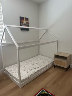 Twin House Bed with Night Stand