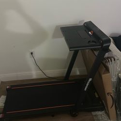 Under Desk Treadmill Walking Pad with Removable Desk Workstation 3.5HP Foldable Compact Walking Treadmills for Home Small Office with Wristband Remote