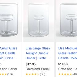 Elsa Glass Tealight Candle Holders 