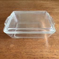 Vintage Pyrex #503 Clear Ribbed Lid Refrigerator Dish 1.5-Quart