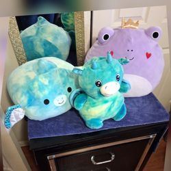 3  Original Squished mellow  characters used clean disinfected in  good condition all 3 For $12.50