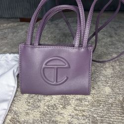 TELFAR SMALL SHOPPING BAG EGGPLANT 