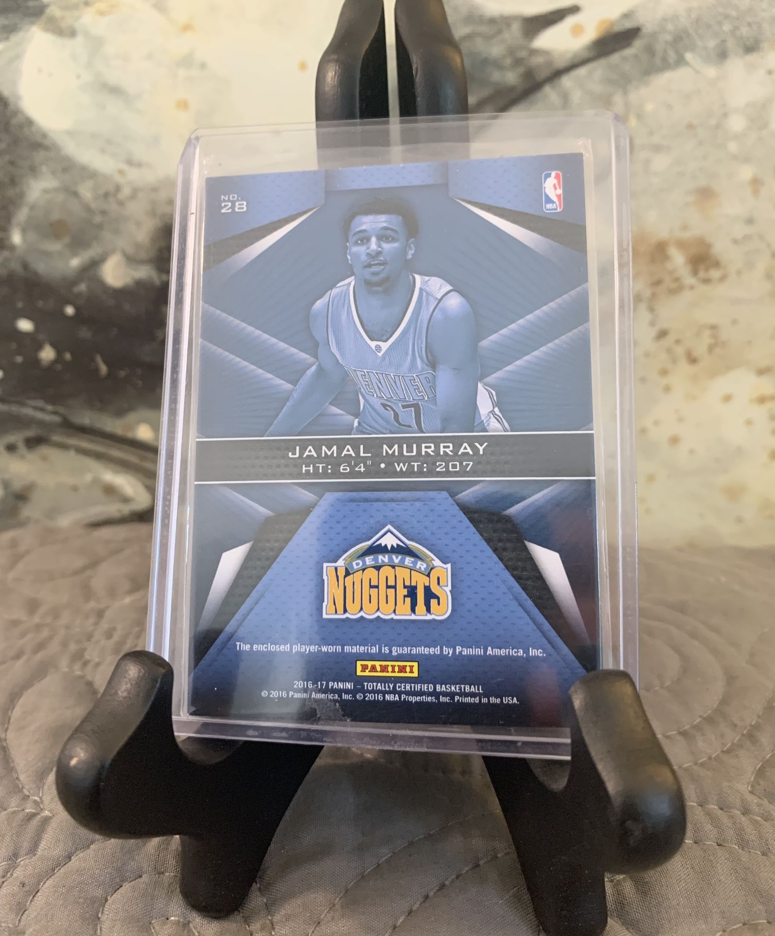 2016-jamal-murray-denver-nuggets-panini-trading-card-fabric-of-the-game