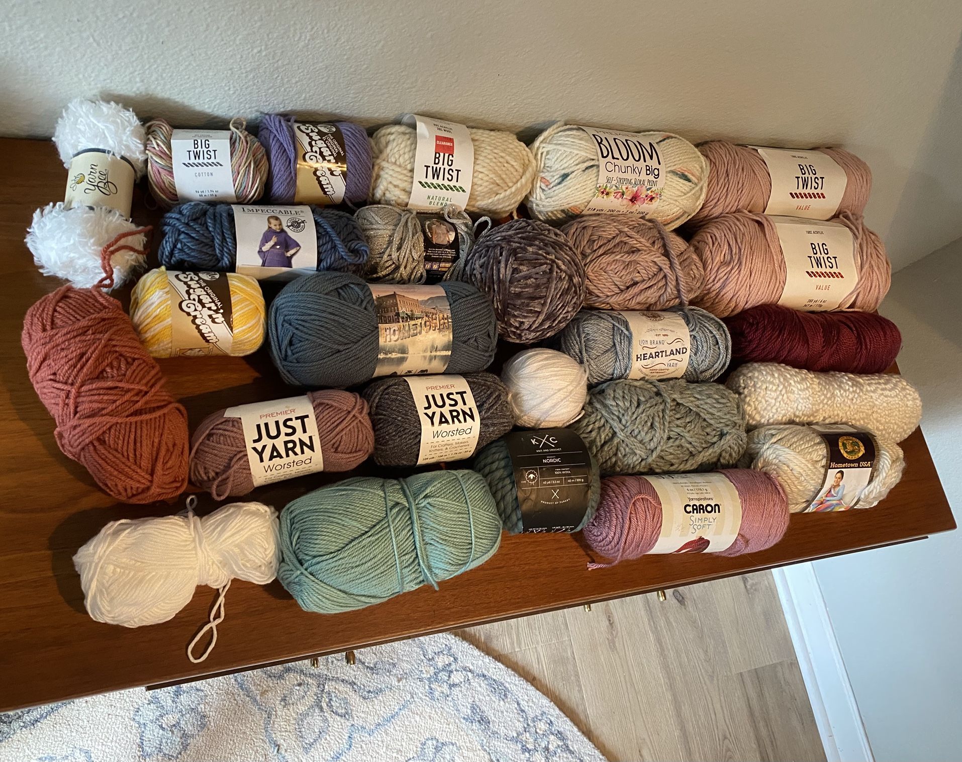 Large Lot Of Yarn For Sewing/Crocheting
