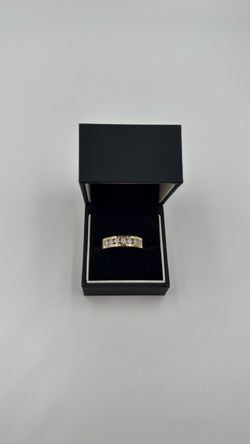 14KT YELLOW GOLD SIZE 12 MENS SINGLE ROW BAND WITH DIAMONDS 9.5GR 1.00ct TDW