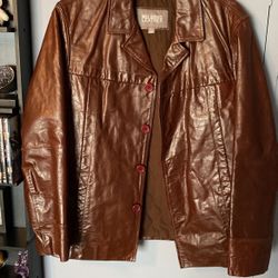 Men’s Wilsons’s Insulated Leather Coat (Brown) Large