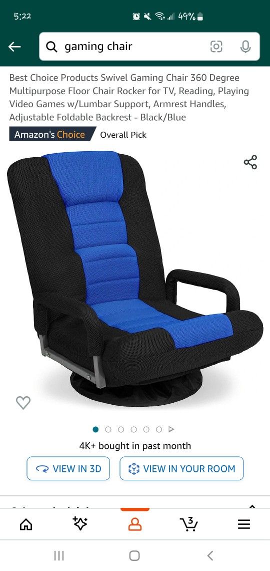 Gaming Chair, Swivels And Reclines