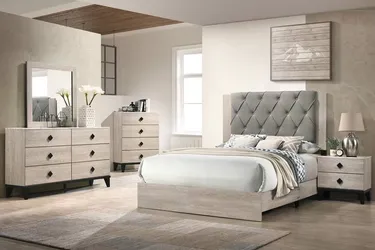 Brand New Beige & Grey 4pc Queen Bedroom Set (Available in California & Eastern King)
