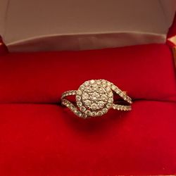 Engagement Ring  14k Gold With Real Diamonds 