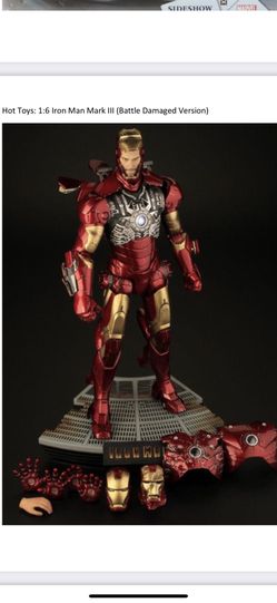 Iron Man Mark III Battle Damaged Version Hot Toys 1/6 Scale