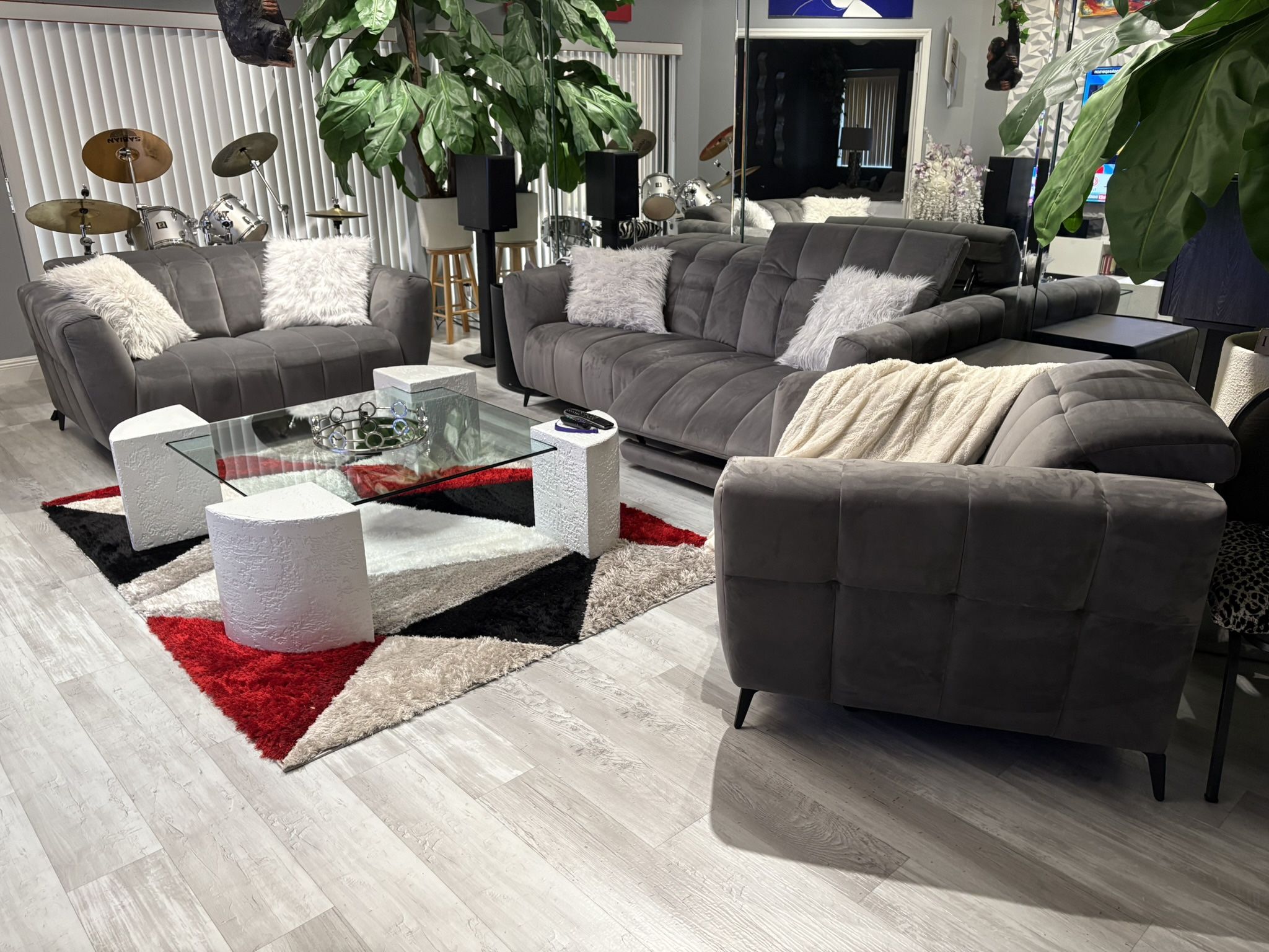 Complete Sofa, Loveseat And Chair