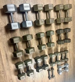 Vintage Set Of IVANKO Hex Dumbbells  5s To 65s [4 A Collector / Vintage Lover]