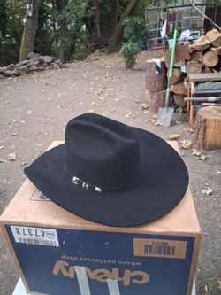 Resistol Black Felt Cowboy Hat with Silver Band