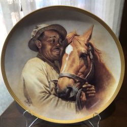 John Henry With His Caretaker ..  Gold Rimmed Collector Plate