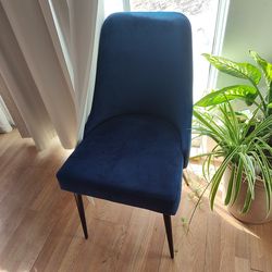 Blue velvet chair