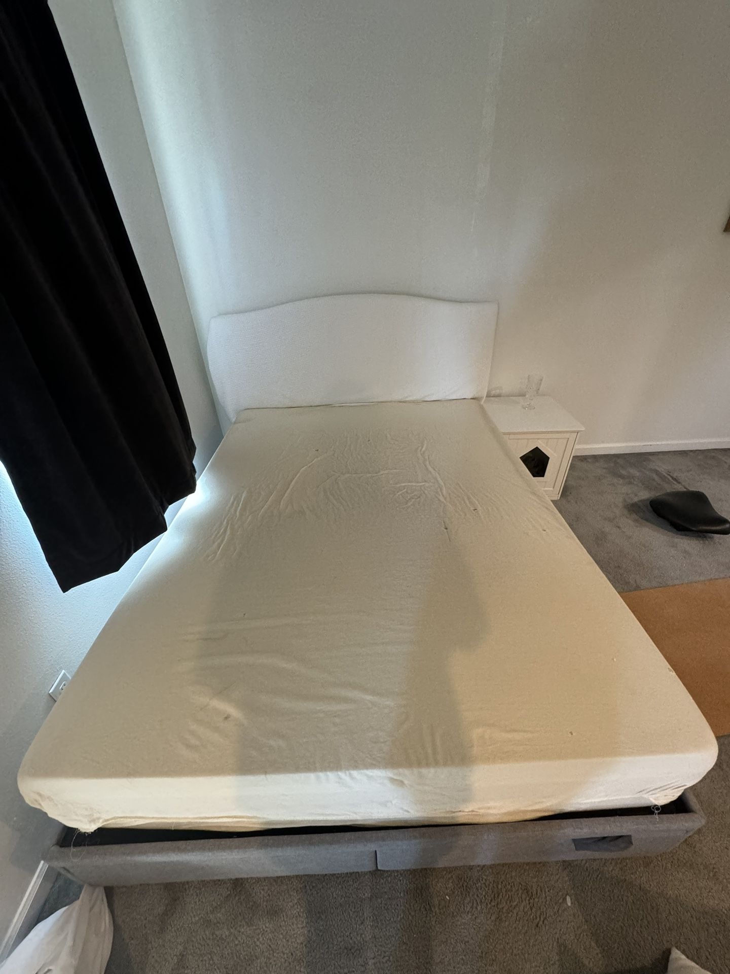 Queen Bed frame And Tempurpedic Mattress