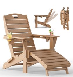 folding Adirondack Chair with ottoman