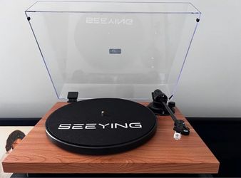 SEEYING Vinyl Record Player Turntable – Wood Finish