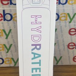 New Motivational Water Bottle With Straw Color Pink And Blue Mix