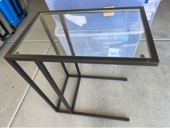 Glass and Metal End Table