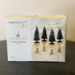 Dept 56 3 Potted Topiaries, Seasons Bay Resort Town Village Accessory - 1998