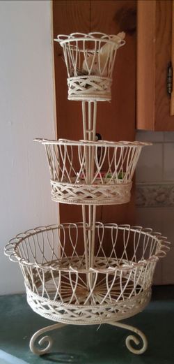 3 Tier white Metal counter stand