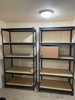 Heavy Duty Metal Storage Shelving Units – Set of 2