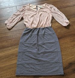 En Focus Studio Dress Pink Blue Polka Dot Women's Sz 6