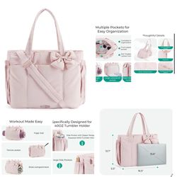 Bow Tote Bag (Blush Pink)
