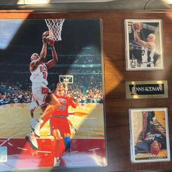 Dennis Rodman Photo And Card Plaque 