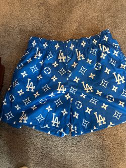 LA Dodgers Monogram Print Mesh Shorts