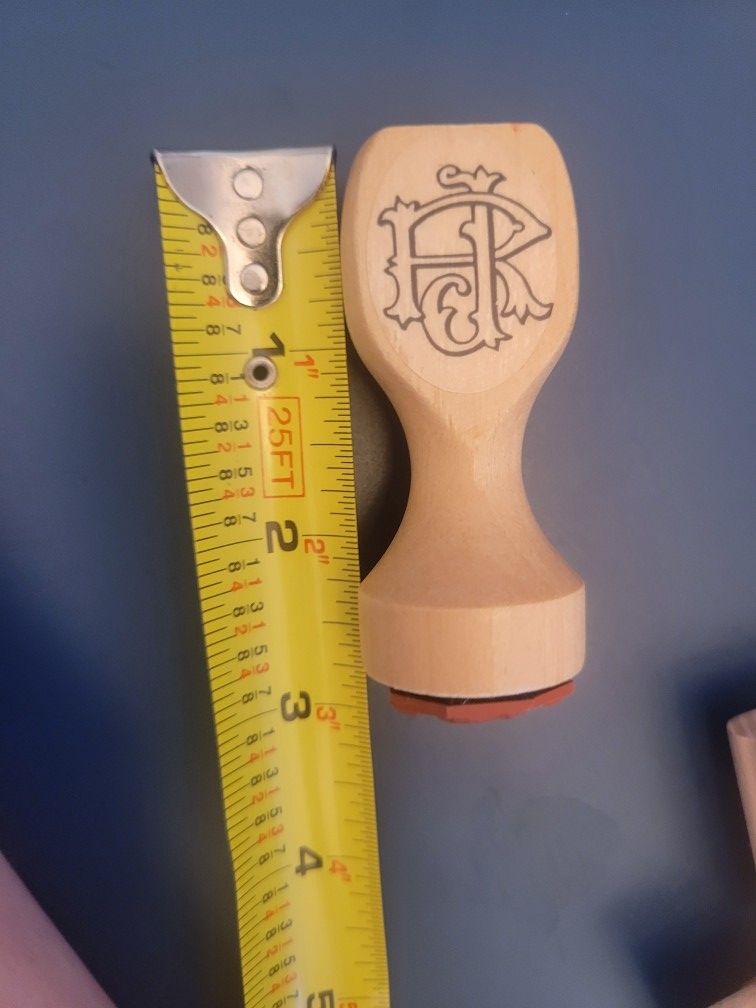 Wood Rubber Stamp RJ or JR