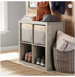 4 Cube Storage Organizer - rustic grey