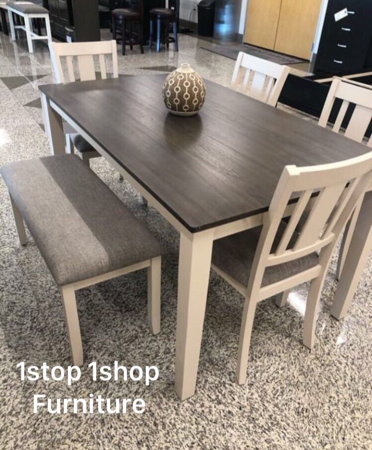 Beautiful! 6-pc Dining Table Set New In Boxes